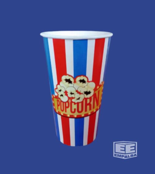 Vaso contenedor para palomitas de 48 oz con rayas